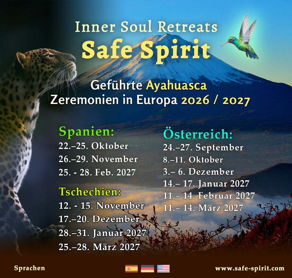 Ayahuasca Retreats in Europa, Österreich, Spanien und Tschechien