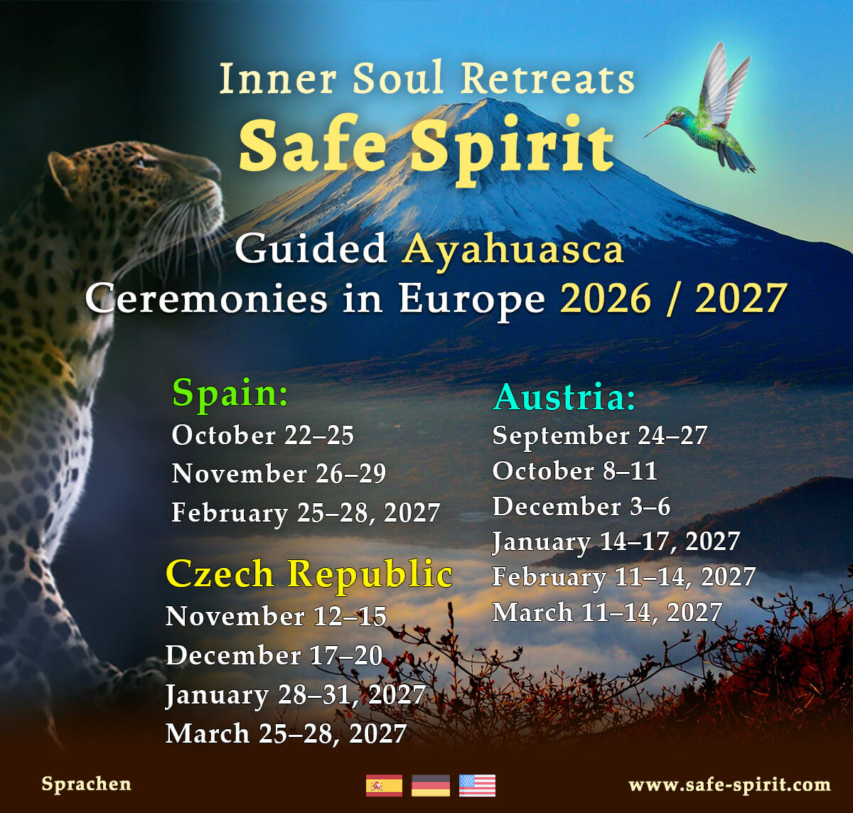 Ayahuasa Retreat in Europe, Czechia, Spain and Austria
