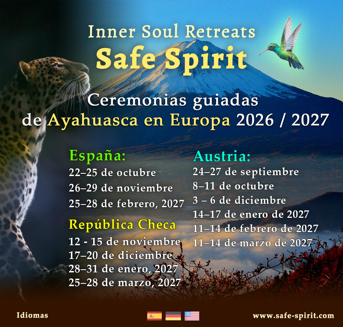 Retiros de Ayahuasca en Europa, Austria, España y República Checa.